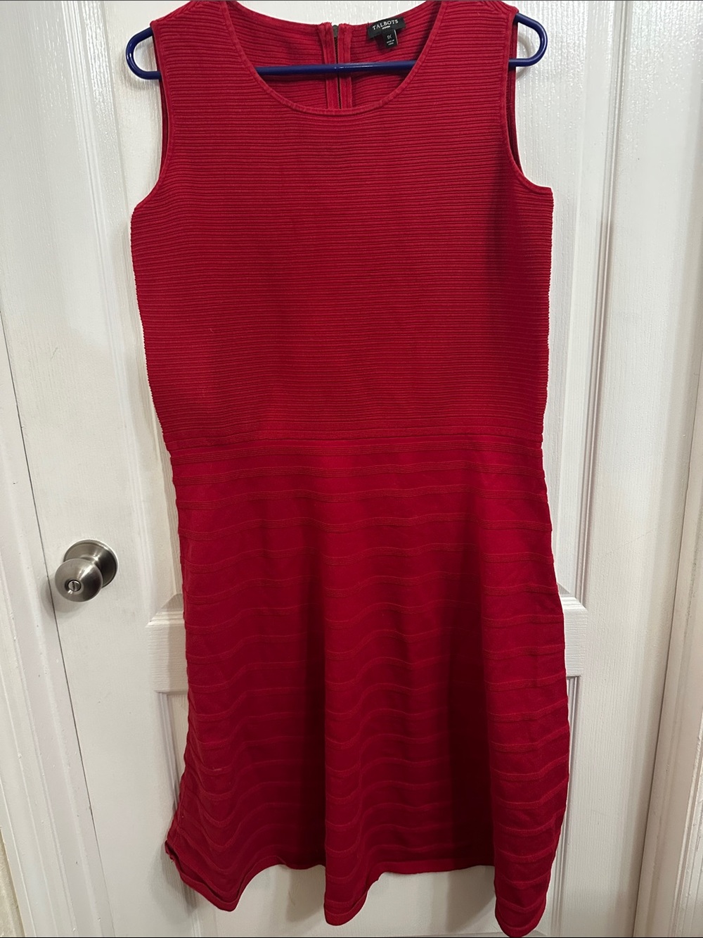 Talbots Red Sleeveless Fit-and-Flare Dress